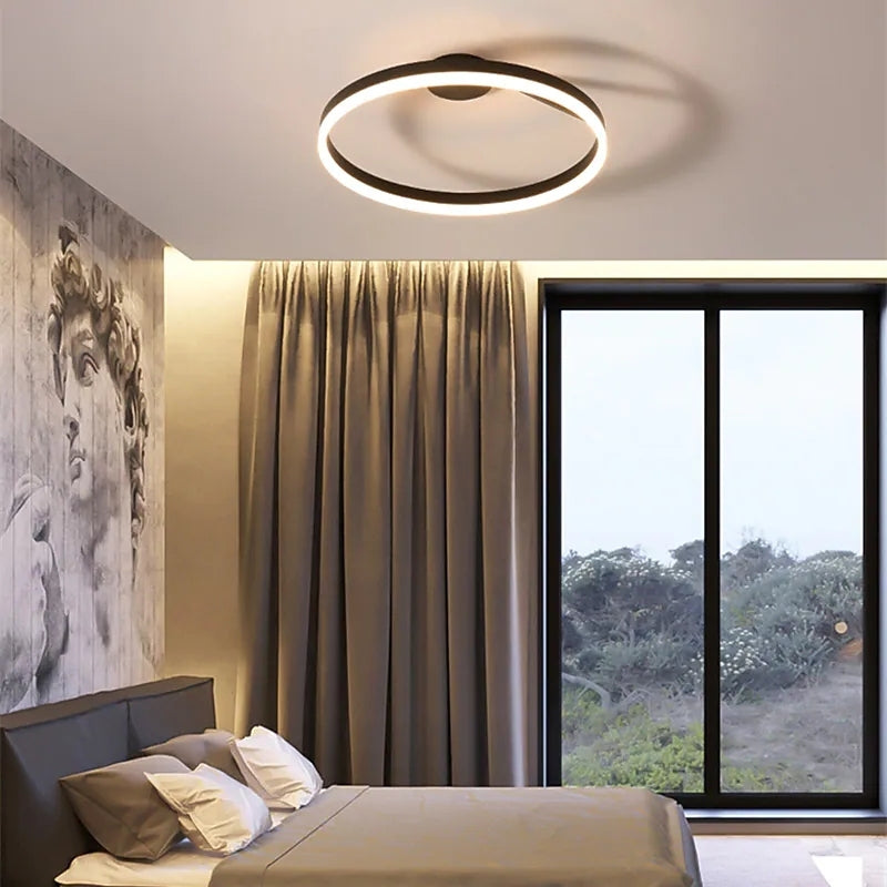 Stylish LED ceiling fixture, Luminara, bringing contemporary design to your living room.