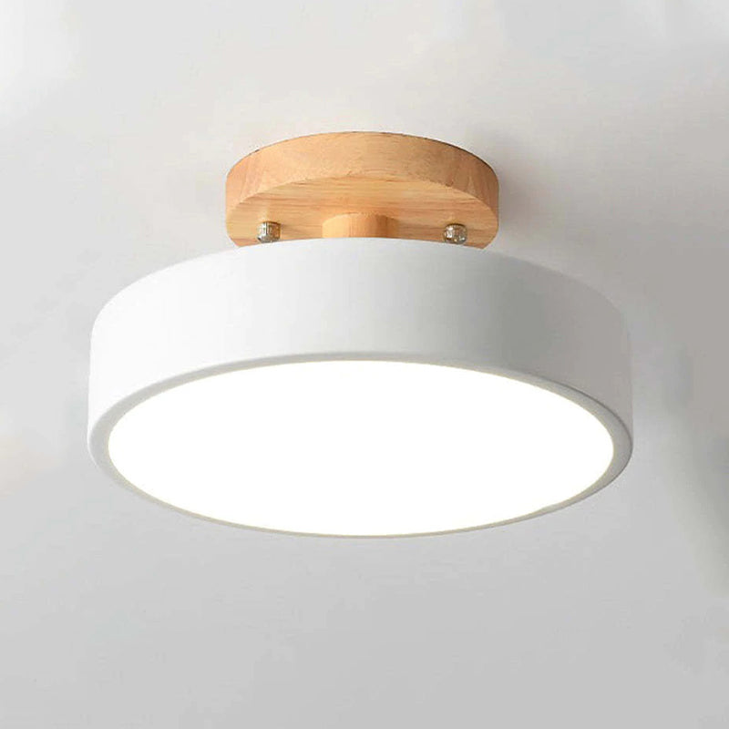 Modern LED ceiling fixture, LunaLux, provides ambient light & energy efficiency.