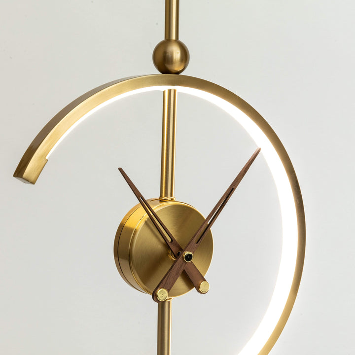 Home decor desk lamp with minimalist design, LED light, wireless charger & clock functionality.