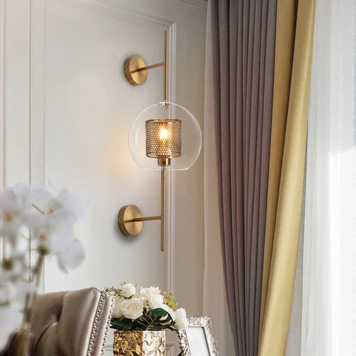 Stylish modern glass sconce with integrated LED, offering warm ambient light for any room.