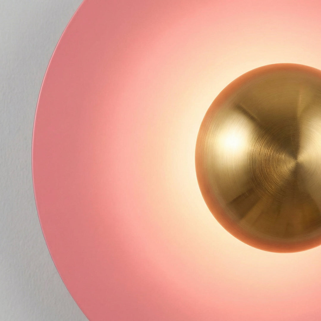 Contemporary halo wall sconce, round LED light creating soft ambient glow, perfect for modern living