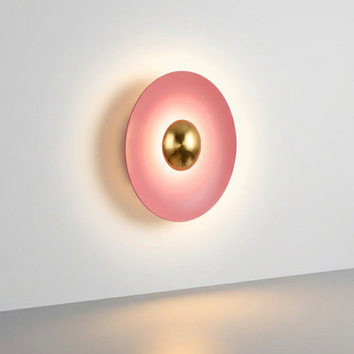 Energy-efficient modern LED wall light, round halo design sconce, ambient illumination for any room