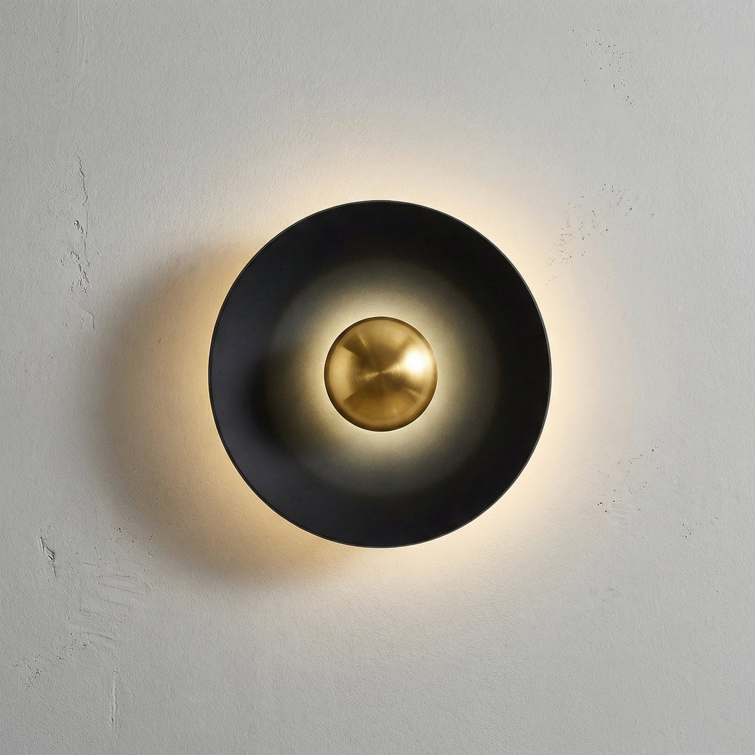 Round Auroryn halo wall light, modern LED sconce, decorative lighting piece for a stylish home