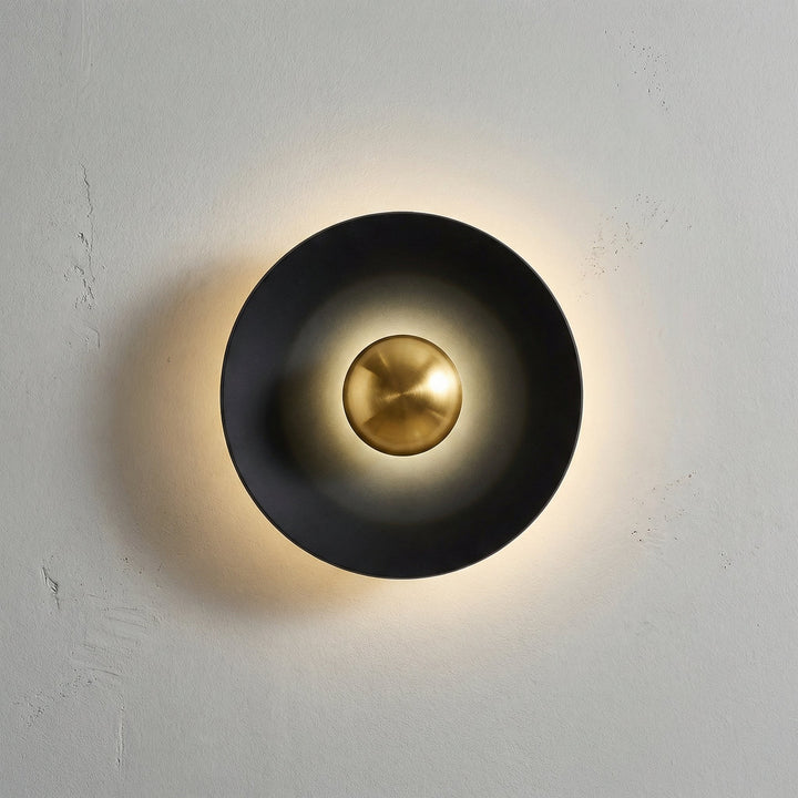 Round Auroryn halo wall light, modern LED sconce, decorative lighting piece for a stylish home