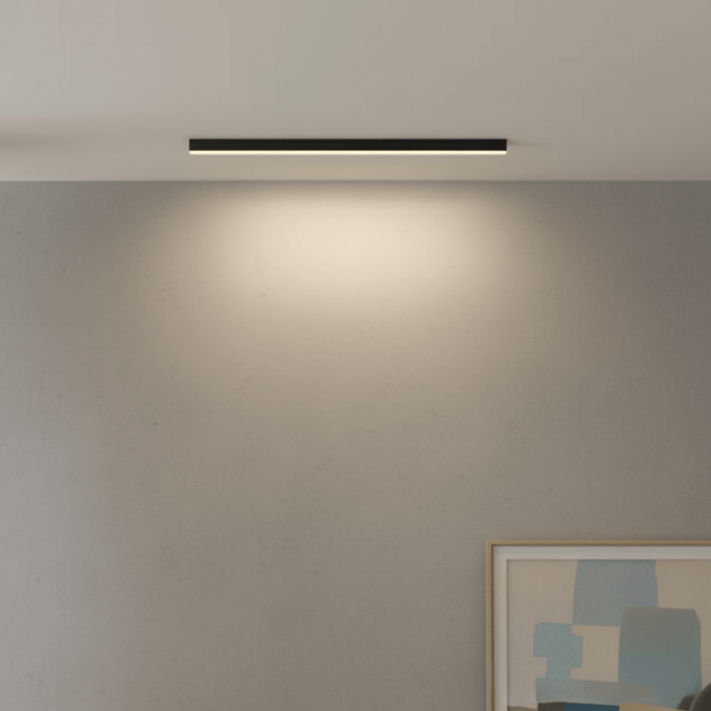 Energy-efficient dimmable LED ceiling lamp, modern Scandinavian interior lighting fixture.