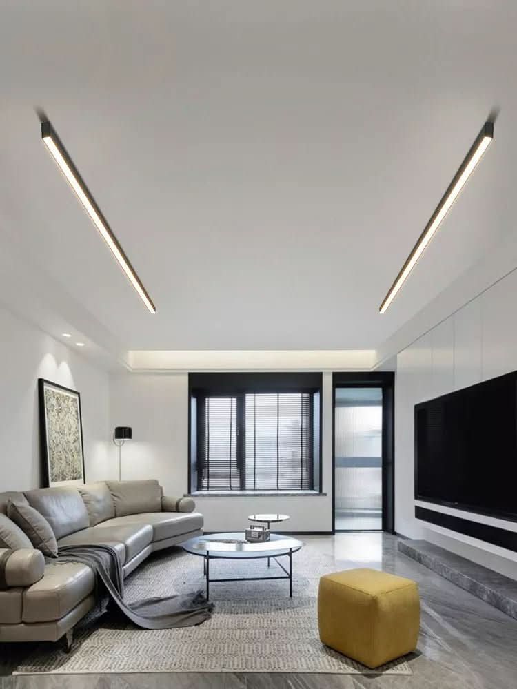 Sleek minimalist LED flush mount light, Scandinavian style, ideal for modern homes.