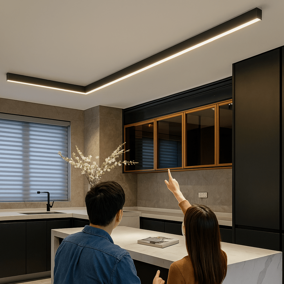 Dimmable LED ceiling light, modern flush mount lamp, perfect for contemporary living rooms.