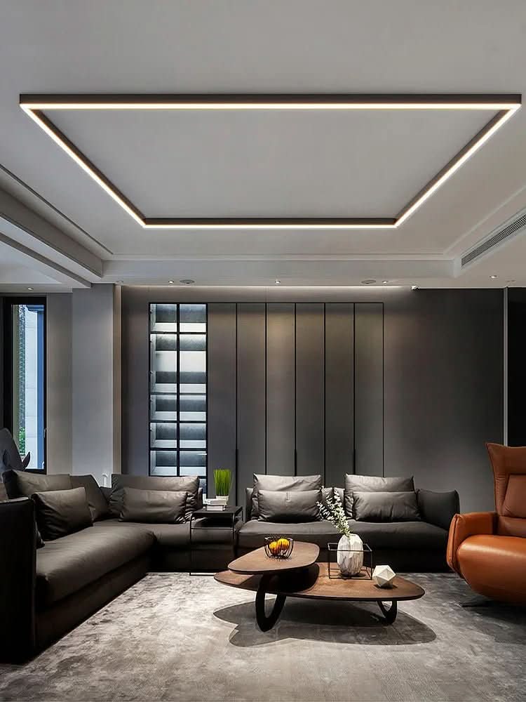 Scandinavian style LED flush mount lamp, dimmable, energy-efficient interior lighting.