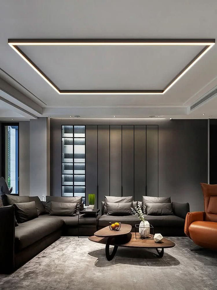 Scandinavian style LED flush mount lamp, dimmable, energy-efficient interior lighting.