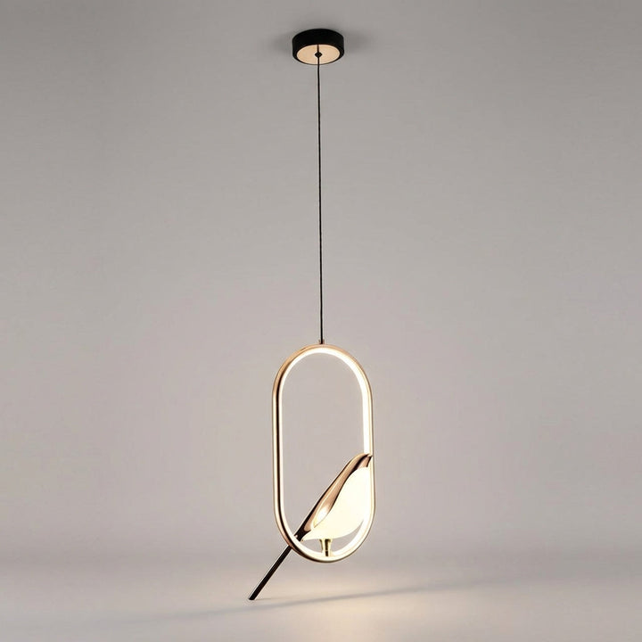 Minimalist LED pendant light fixture, offering bright and energy-efficient lighting solution.