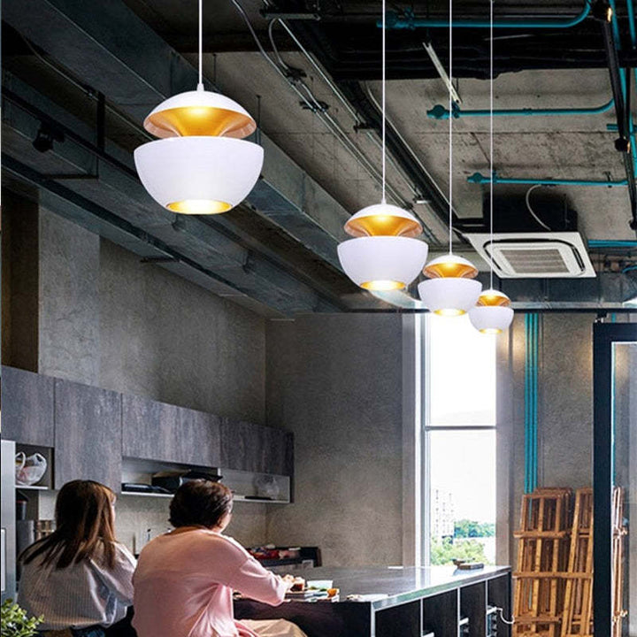 Sleek LED ceiling light, perfect for contemporary bedroom lighting.