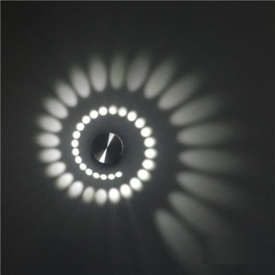 Wall-mounted modern LED spiral lamp, a stylish and energy-efficient lighting choice.