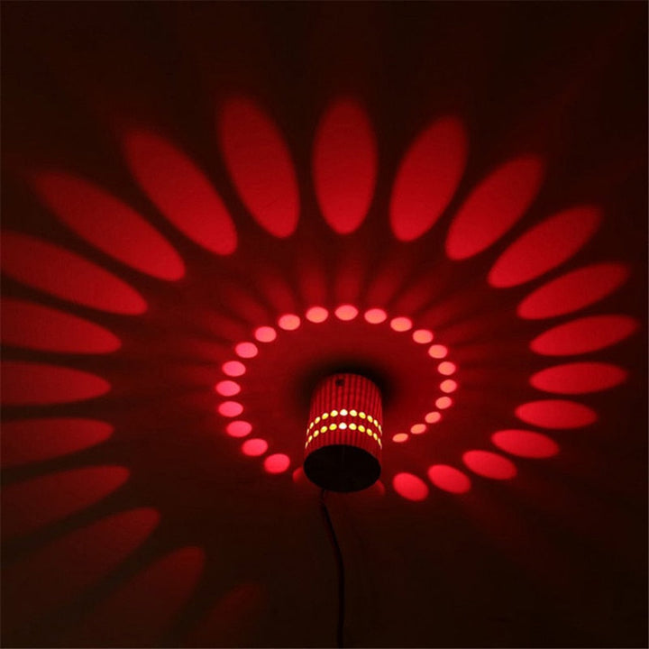Modern LED spiral lighting solution, perfect for both wall and ceiling installation.