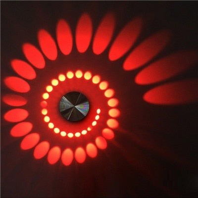 Dual-function LED spiral light, perfect as both a wall lamp and ceiling light, modern decor