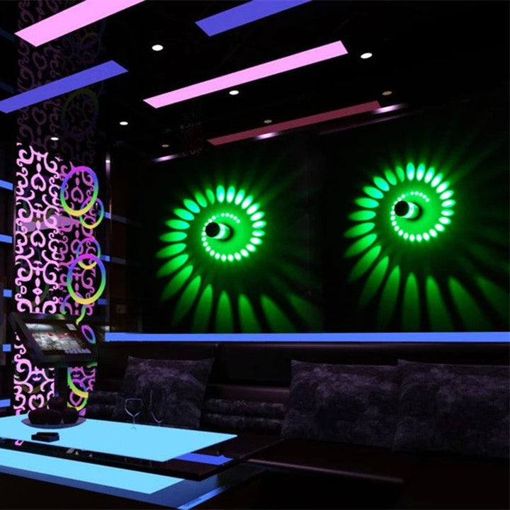 LumoSpiral LED lamp, unique spiral design, versatile wall or ceiling installation