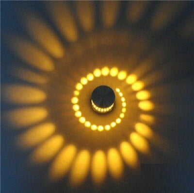 Detail of LumoSpiral LED wall lamp's spiral structure, showcasing quality craftsmanship and design