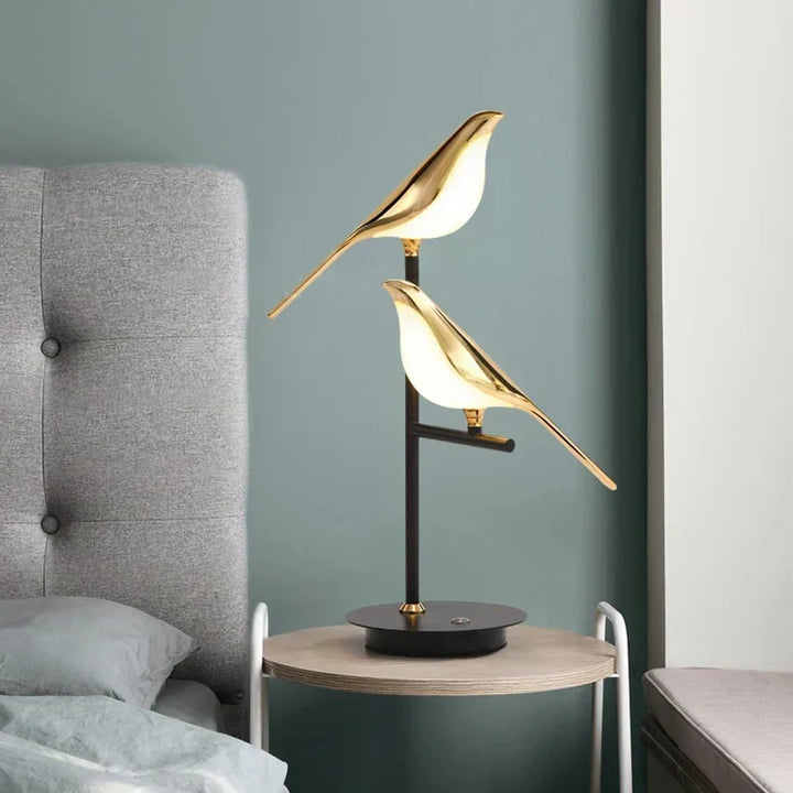 Modern LED table lamp with galvanized gold finish, perfect for luxury home decor and ambient lighting.