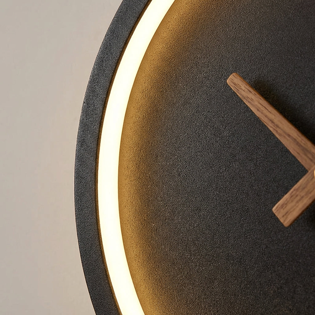 Decorative LED clock with ambient light, adds a modern touch to any room's decor