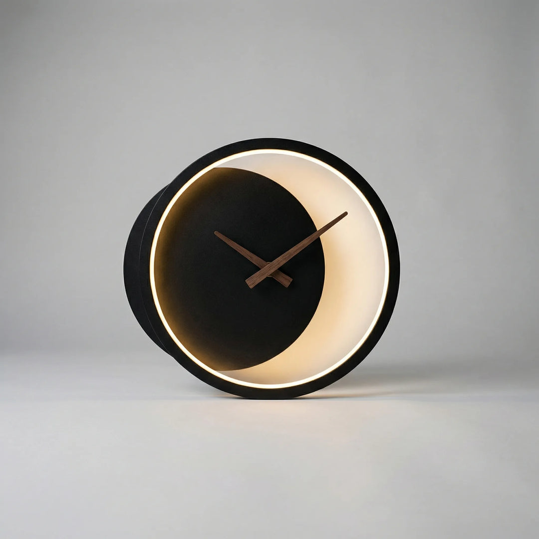 Modern LED Wall Clock Fixture by Glowchron, an elegant blend of lighting and timekeeping