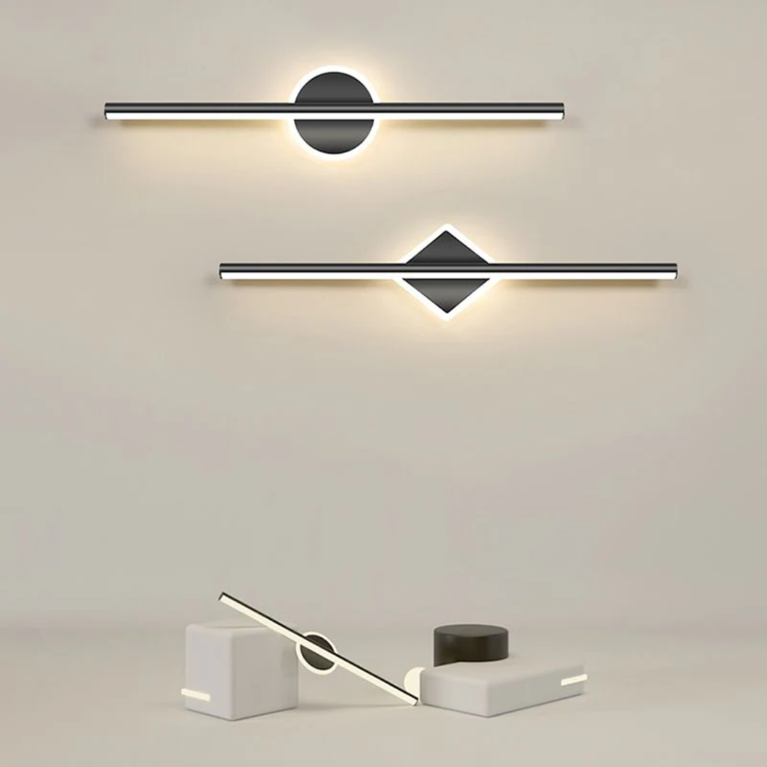 Contemporary wall sconce LED lamp installed, enhancing modern home decor with soft light.