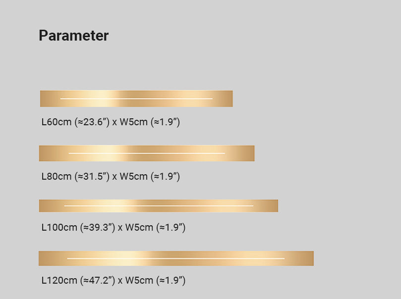 Modern LED wall lamp, LumièreGold series, perfect for living room ambient lighting.