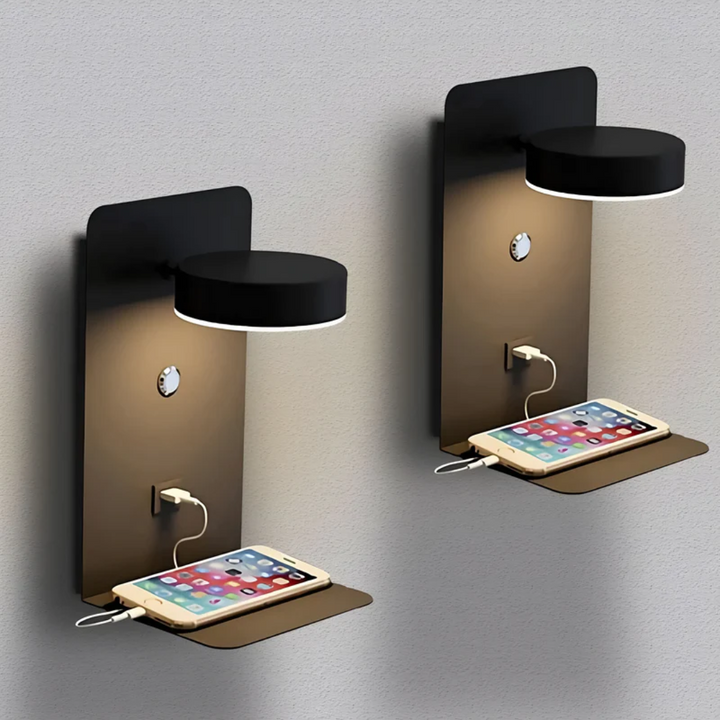 Sleek modern LED wall light for contemporary homes, offering bright illumination and a handy USB port.