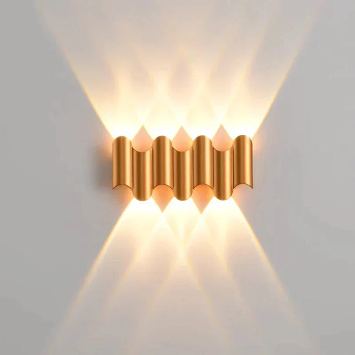 Modern wall decor with integrated LED strip, sleek design, ideal for hallway or living room, ambient glow.