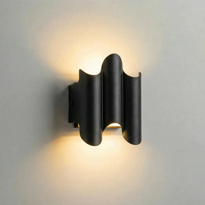 Energy-saving LED wall sconce, metallic gray, providing bright yet gentle illumination for any interior.