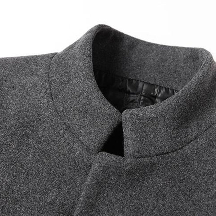 Casual & formal men's long winter coat, Alexander style. Warm and fashionable outerwear for cold weather.