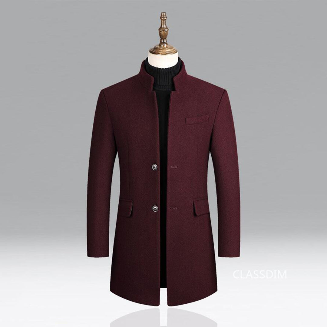 Warm men's long winter coat, stylish Alexander fashion outerwear. Perfect for cold weather elegance.