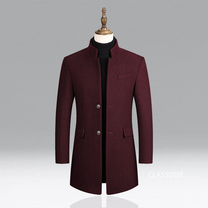 Warm men's long winter coat, stylish Alexander fashion outerwear. Perfect for cold weather elegance.