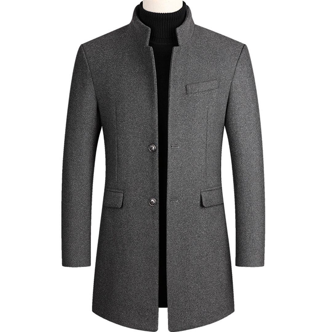 Men's long winter coat, Alexander elegant outerwear. A warm and stylish choice for cold weather fashion.