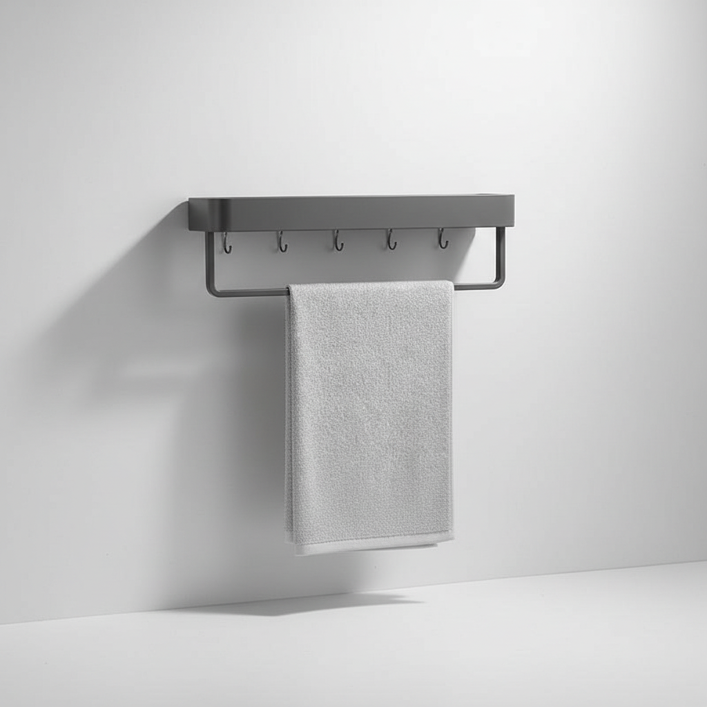 Organixy modern matte gray shelf, a stylish solution for kitchen or bathroom storage
