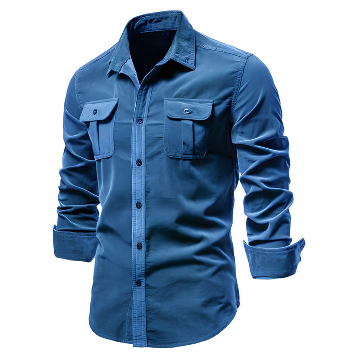 Aiden men's versatile button-up shirt, offering a modern, stylish look for both casual and formal settings.
