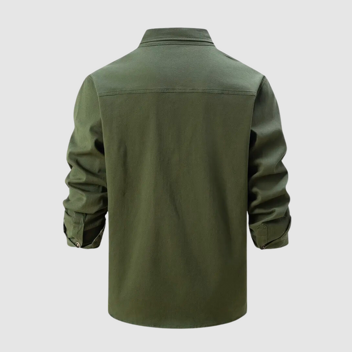 Effortlessly elegant men's long-sleeve button-up shirt. Versatile for casual or formal wear, a modern fashion statement.