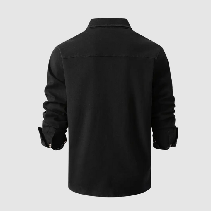 New arrival men's trendy button-up shirt. Modern style long sleeve, perfect for a smart casual or fashionable look.