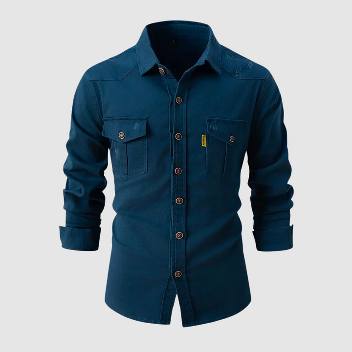 Classic modern men's button-up shirt, long sleeve and versatile. A stylish piece for everyday wear or special events.