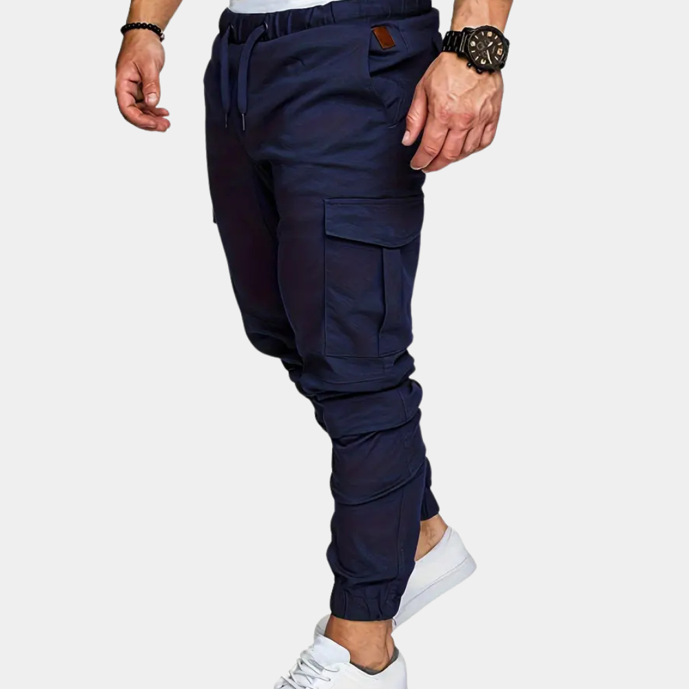 Collection of modern men's cargo trousers, offering ultimate comfort and versatile styling.