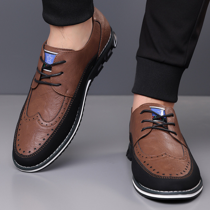 Contemporary men's dress shoes, hybrid design with cushioned sole for ultimate comfort.