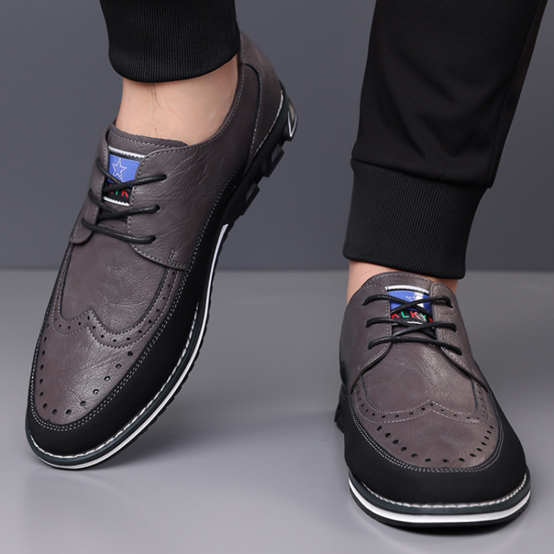 Men's hybrid brogue shoes, blending classic style with modern comfort and cushioned sole.