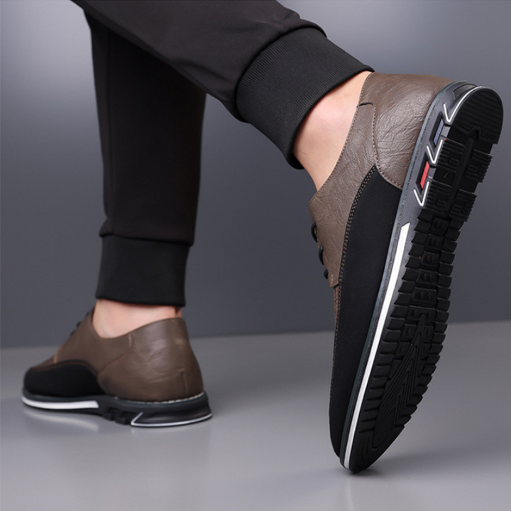 Men's cushioned sole hybrid dress shoes, ideal for comfort and a sharp, formal appearance.