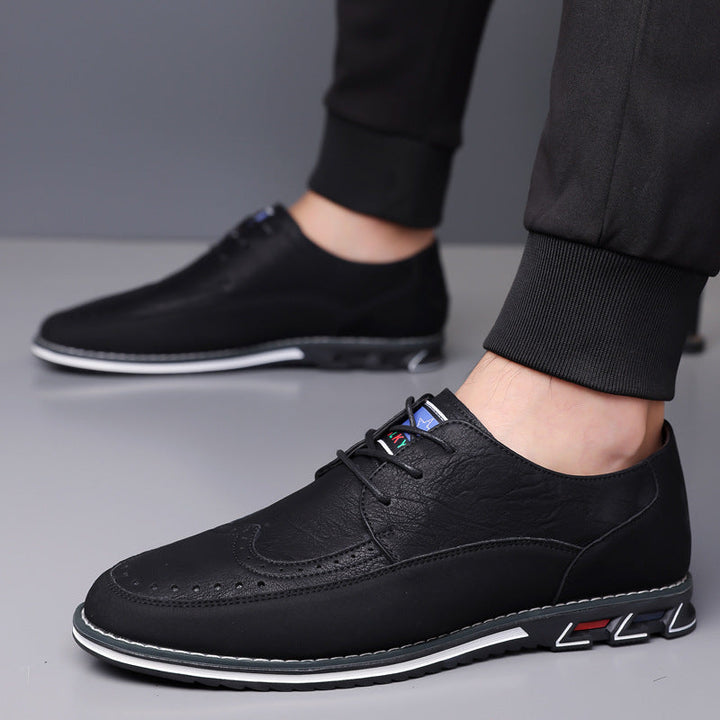 Men's modern comfort dress shoes, hybrid style with brogue detailing. Perfect for any occasion.