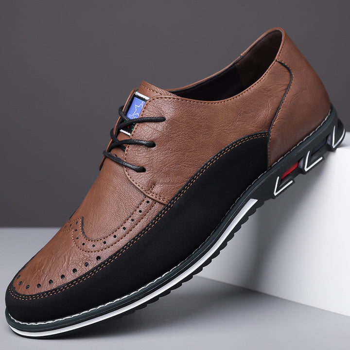 Sleek men's formal footwear, hybrid dress shoes featuring a cushioned sole for all-day wear.