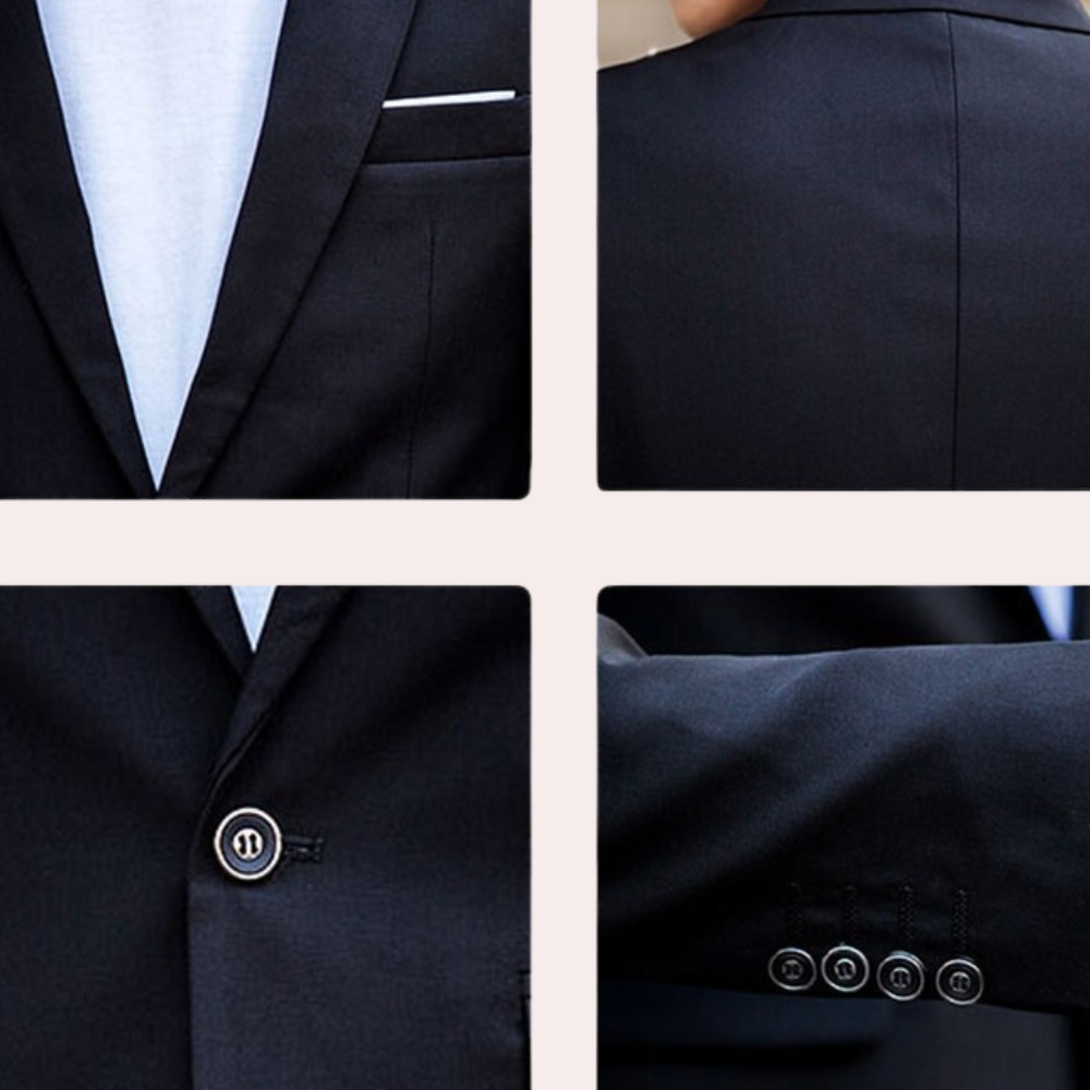 High-quality men's modern slim fit suit, suitable for formal occasions, business, weddings, and elegant parties.