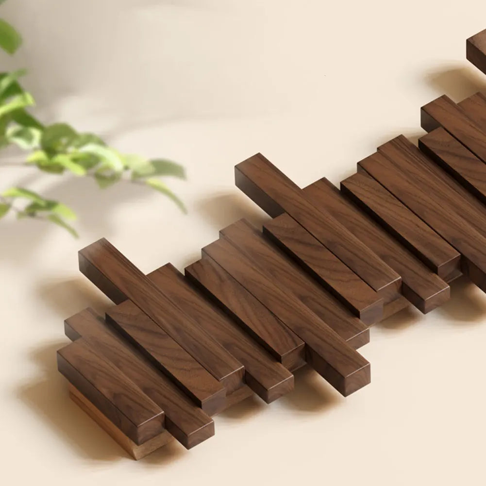 Stylish natural wood wall hanger with multi-functional foldable hooks. Ideal home organization & modern entryway decor.