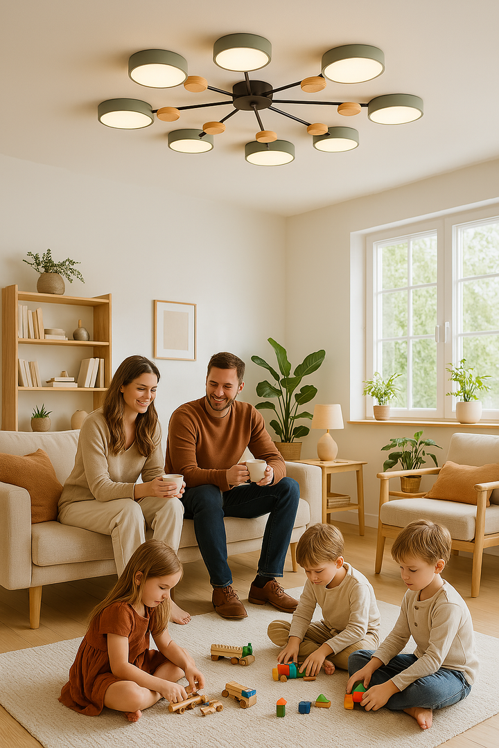 Sophisticated branching LED lamp, a modern Nordic ceiling light for refined interior design.