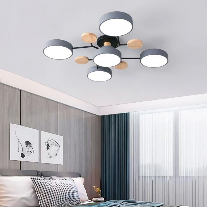 Beautiful crystal-accented branching LED ceiling light, a modern Nordic statement piece.