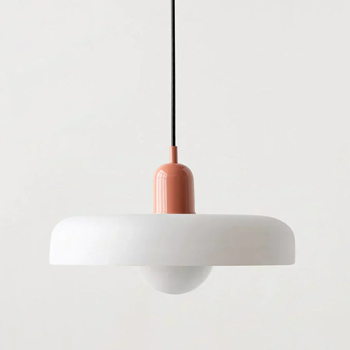 Modern glass hanging lamp, adjustable, suitable for various room styles.