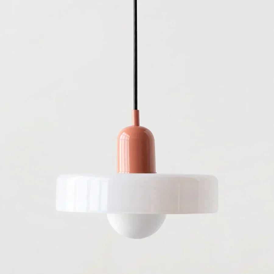 Elegant ceiling fixture, adjustable height, ideal for contemporary living spaces.