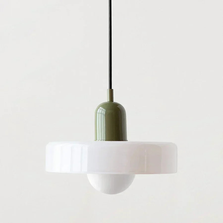 Adjustable glass ceiling light, minimalist design, suitable for bedrooms.